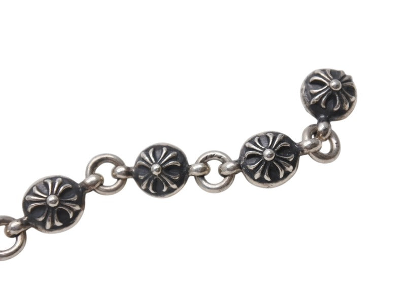 極美品 CHROME HEARTS クロムハーツ クロスボール ブレスレット CHクロス 10コマ 重量約67,5g シルバー925 中古 4b006069