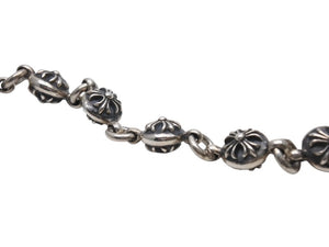 極美品 CHROME HEARTS クロムハーツ クロスボール ブレスレット CHクロス 10コマ 重量約67,5g シルバー925 中古 4b006069