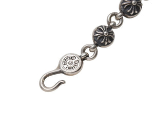 極美品 CHROME HEARTS クロムハーツ クロスボール ブレスレット CHクロス 10コマ 重量約67,5g シルバー925 中古 4b006069