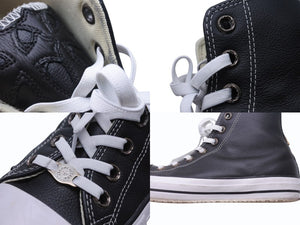 極美品 CHROME HEARTS クロムハーツ コンバース クロスパッチ オールレザー サイズ30cm ブラック レザー 中古 4b006070