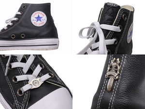 極美品 CHROME HEARTS クロムハーツ コンバース クロスパッチ オールレザー サイズ30cm ブラック レザー 中古 4b006070