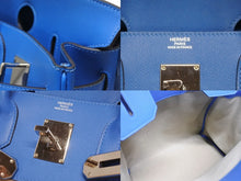 Load image into Gallery viewer, HERMES エルメス オータクロア40 ハンドバッグ Z刻印 ブルーイドラ エバーカラー トワルキャンプ シルバー金具 4b006072
