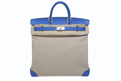 HERMES エルメス オータクロア40 ハンドバッグ Z刻印 ブルーイドラ エバーカラー トワルキャンプ シルバー金具 4b006072