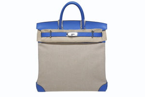 HERMES エルメス オータクロア40 ハンドバッグ Z刻印 ブルーイドラ エバーカラー トワルキャンプ シルバー金具 4b006072