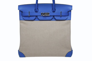 HERMES エルメス オータクロア40 ハンドバッグ Z刻印 ブルーイドラ エバーカラー トワルキャンプ シルバー金具 4b006072
