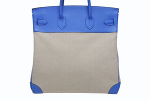 HERMES エルメス オータクロア40 ハンドバッグ Z刻印 ブルーイドラ エバーカラー トワルキャンプ シルバー金具 4b006072