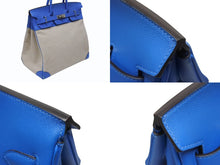 Load image into Gallery viewer, HERMES エルメス オータクロア40 ハンドバッグ Z刻印 ブルーイドラ エバーカラー トワルキャンプ シルバー金具 4b006072