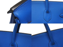 Load image into Gallery viewer, HERMES エルメス オータクロア40 ハンドバッグ Z刻印 ブルーイドラ エバーカラー トワルキャンプ シルバー金具 4b006072