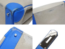 Load image into Gallery viewer, HERMES エルメス オータクロア40 ハンドバッグ Z刻印 ブルーイドラ エバーカラー トワルキャンプ シルバー金具 4b006072
