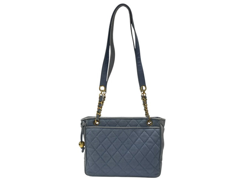 CHANEL シャネル マトラッセライン ショルダーバッグ 2番台 キャンバス カーフスキン ゴールド金具 良品 中古 4b006078
