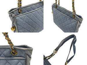 CHANEL シャネル マトラッセライン ショルダーバッグ 2番台 キャンバス カーフスキン ゴールド金具 良品 中古 4b006078