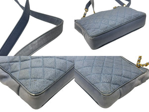 CHANEL シャネル マトラッセライン ショルダーバッグ 2番台 キャンバス カーフスキン ゴールド金具 良品 中古 4b006078