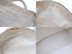 CHANEL シャネル シェブロン Vステッチ ハンドバッグ 10番台 A30899 ココマーク ホワイト シルバー金具 美品 中古 4b006082
