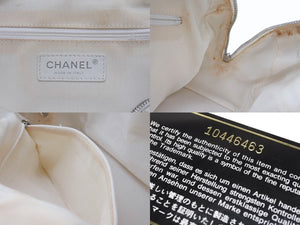CHANEL シャネル シェブロン Vステッチ ハンドバッグ 10番台 A30899 ココマーク ホワイト シルバー金具 美品 中古 4b006082