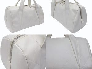 CHANEL シャネル シェブロン Vステッチ ハンドバッグ 10番台 A30899 ココマーク ホワイト シルバー金具 美品 中古 4b006082
