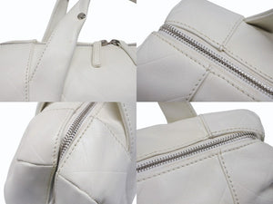 CHANEL シャネル シェブロン Vステッチ ハンドバッグ 10番台 A30899 ココマーク ホワイト シルバー金具 美品 中古 4b006082