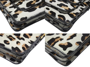 MARNI マルニ レオパード柄 ハラコ ショルダーバッグ SBMPN09YN0LV358 00W20 ホワイト ブラウン ブラック ゴールド金具 中古 4b006091