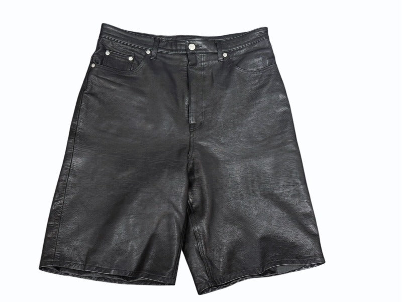 BREATH ブレス NEWRICH LEATHER SHORTS ニューリッチ レザーショーツ ブラック ゴートスキン BR25SS P1001 サイズL 美品 中古 4b006099 