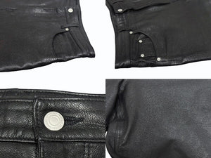 BREATH ブレス NEWRICH LEATHER SHORTS ニューリッチ レザーショーツ ブラック ゴートスキン BR25SS P1001 サイズL 美品 中古 4b006099 