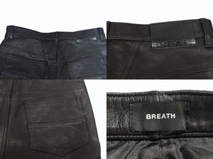 BREATH ブレス NEWRICH LEATHER SHORTS ニューリッチ レザーショーツ ブラック ゴートスキン BR25SS P1001 サイズL 美品 中古 4b006099 