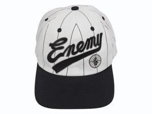極美品 SAINT MICHAEL × Public Enemy セントマイケル パブリックエネミー 24AW キャップ ブラック ホワイト OS SM-YS1-0000-C22 サイズOS 中古 4b006100 