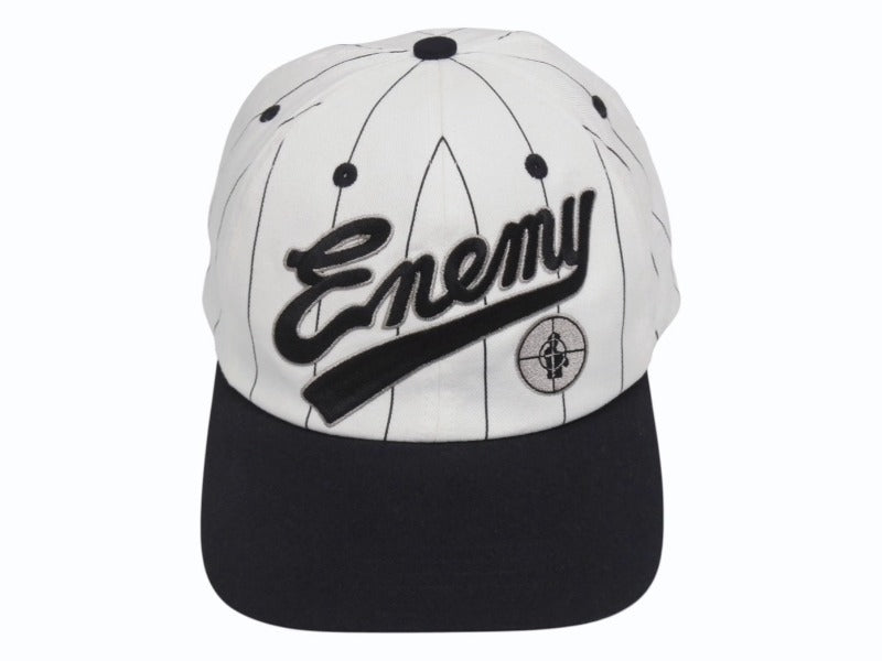 極美品 SAINT MICHAEL × Public Enemy セントマイケル パブリックエネミー 24AW キャップ ブラック ホワイト OS SM-YS1-0000-C22 サイズOS 中古 4b006100 