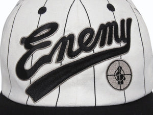 極美品 SAINT MICHAEL × Public Enemy セントマイケル パブリックエネミー 24AW キャップ ブラック ホワイト OS SM-YS1-0000-C22 サイズOS 中古 4b006100 