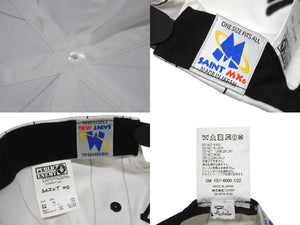 極美品 SAINT MICHAEL × Public Enemy セントマイケル パブリックエネミー 24AW キャップ ブラック ホワイト OS SM-YS1-0000-C22 サイズOS 中古 4b006100 