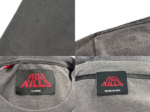 ART THAT KILLS アートザットキルズ プリントＴシャツ WELTED ROSE TEE ウォッシュド加工 コットン ブラック サイズXL 美品 中古 4b006105 