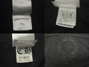 CHROME HEARTS クロムハーツ 半袖Tシャツ サイズS スクロールラベルロゴ プリント ブラック ホワイト 美品 中古 4b006110