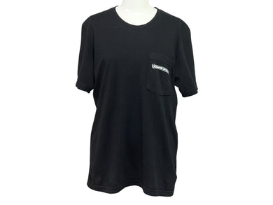 CHROME HEARTS クロムハーツ 半袖Tシャツ サイズS スクロールラベルロゴ プリント ブラック ホワイト 美品 中古 4b006110