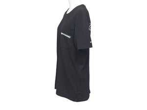 CHROME HEARTS クロムハーツ 半袖Tシャツ サイズS スクロールラベルロゴ プリント ブラック ホワイト 美品 中古 4b006110