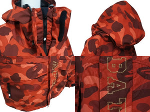 極美品 A BATHING APE アベイシングエイプ スノーボードジャケット カモ柄 1ST 0ZXLJM140003M ナイロン レッド サイズL 中古 4b006111