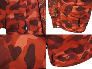 極美品 A BATHING APE アベイシングエイプ スノーボードジャケット カモ柄 1ST 0ZXLJM140003M ナイロン レッド サイズL 中古 4b006111