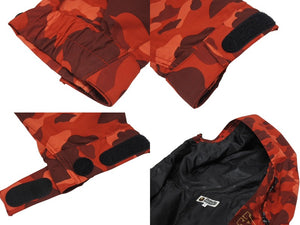 極美品 A BATHING APE アベイシングエイプ スノーボードジャケット カモ柄 1ST 0ZXLJM140003M ナイロン レッド サイズL 中古 4b006111