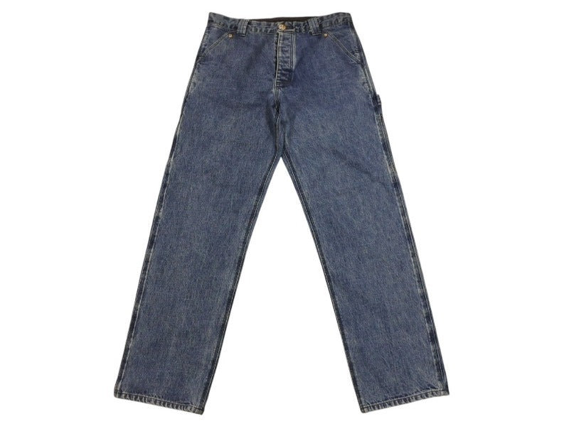 極美品 CHROME HEARTS クロムハーツ デニム カーペンターパンツ クロスボール インディゴ サイズ34 中古 4b006118