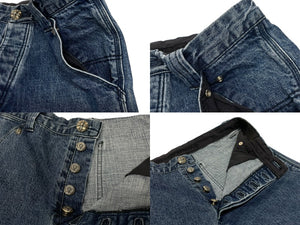 極美品 CHROME HEARTS クロムハーツ デニム カーペンターパンツ クロスボール インディゴ サイズ34 中古 4b006118