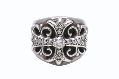極美品 CHROME HEARTS クロムハーツ キーパーリング パヴェ ダイヤモンド 24.2g サイズ20.5号 中古 4b006121