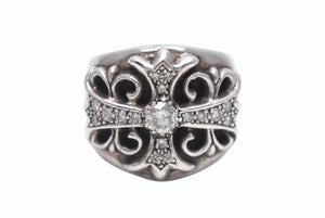 極美品 CHROME HEARTS クロムハーツ キーパーリング パヴェ ダイヤモンド 24.2g サイズ20.5号 中古 4b006121