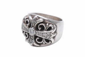 極美品 CHROME HEARTS クロムハーツ キーパーリング パヴェ ダイヤモンド 24.2g サイズ20.5号 中古 4b006121