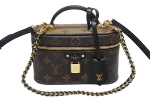 極美品 LOUIS VUITTON ルイヴィトン ヴァニティNV PM ショルダーバッグ M45165 モノグラムリバース レザー PVC 中古 4b006124