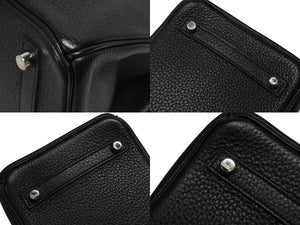 極美品 HERMES エルメス バーキン30 ハンドバッグ トゴ ブラック シルバー金具 T刻印 中古 4b006134