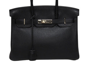 極美品 HERMES エルメス バーキン30 ハンドバッグ トゴ ブラック シルバー金具 T刻印 中古 4b006134