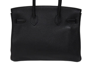 極美品 HERMES エルメス バーキン30 ハンドバッグ トゴ ブラック シルバー金具 T刻印 中古 4b006134