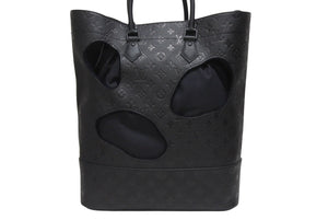 新品同様 LOUIS VUITTON ルイヴィトン コムデギャルソン 川久保玲 トートバッグ M58661 ウィズホールズMM モノグラムアンプラント ブラック 中古4b006137