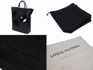 新品同様 LOUIS VUITTON ルイヴィトン コムデギャルソン 川久保玲 トートバッグ M58661 ウィズホールズMM モノグラムアンプラント ブラック 中古4b006137