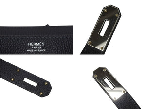 新品同様 エルメス HERMES アッカドPM W刻印 ワンショルダーバッグ ネイビー トゴ 新型 シルバー金具 中古 4b006138