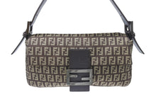 Load image into Gallery viewer, 極美品 FENDI フェンディ ズッキーノ柄 マンマバケット ワンショルダーバッグ 8BR000 ブラウン ガンメタリック金具 中古 4b006144