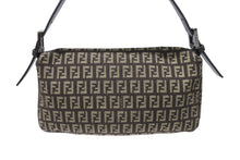 Load image into Gallery viewer, 極美品 FENDI フェンディ ズッキーノ柄 マンマバケット ワンショルダーバッグ 8BR000 ブラウン ガンメタリック金具 中古 4b006144