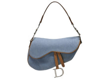 Load image into Gallery viewer, Christian Dior クリスチャンディオール デニム サドルバッグ ワンショルダーバッグ レザー ジョンガリアーノ 美品 中古 4b006146